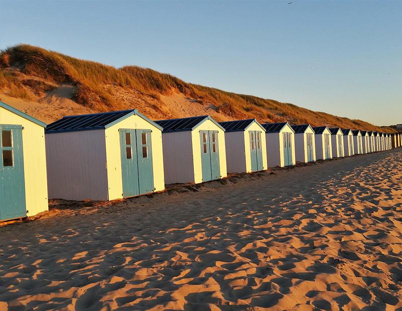 hiške na plaži Nizozemska severna tura